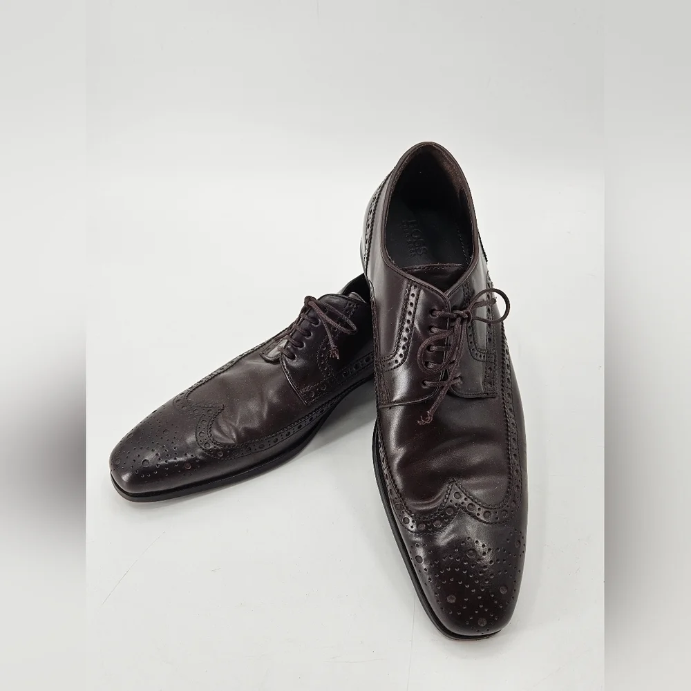 Hugo BOSS Men's BROWN Leather WINGTIP Oxford Shoes Sz 11 *READ*
